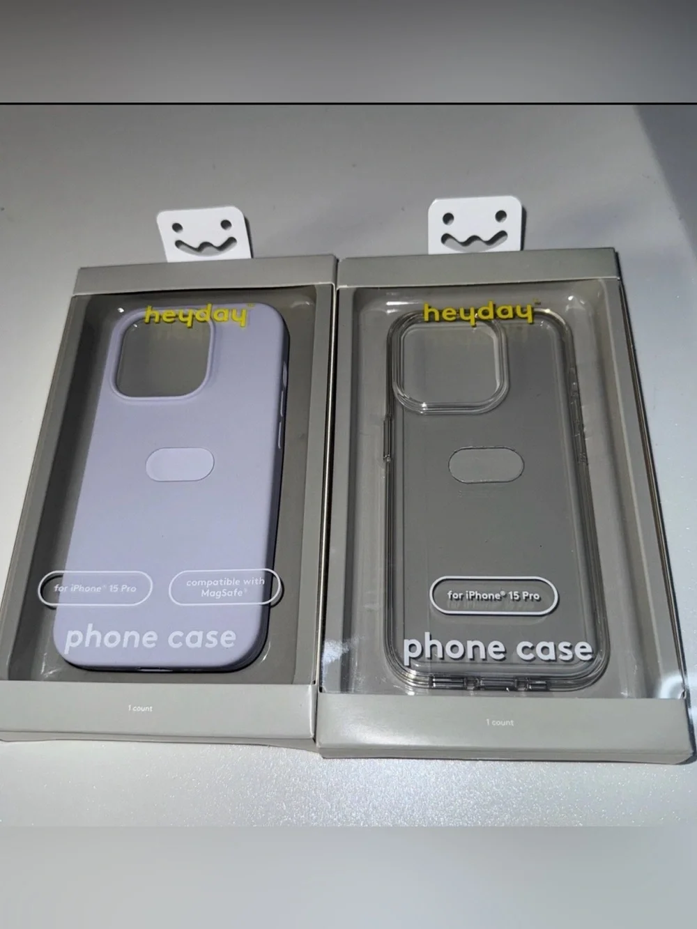 Heyday Clear , And Soft Purple Phone Case for iPhone 15 Pro 2 Pack